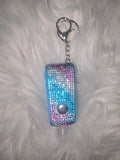 Rhinestone sanitizer holder keychains