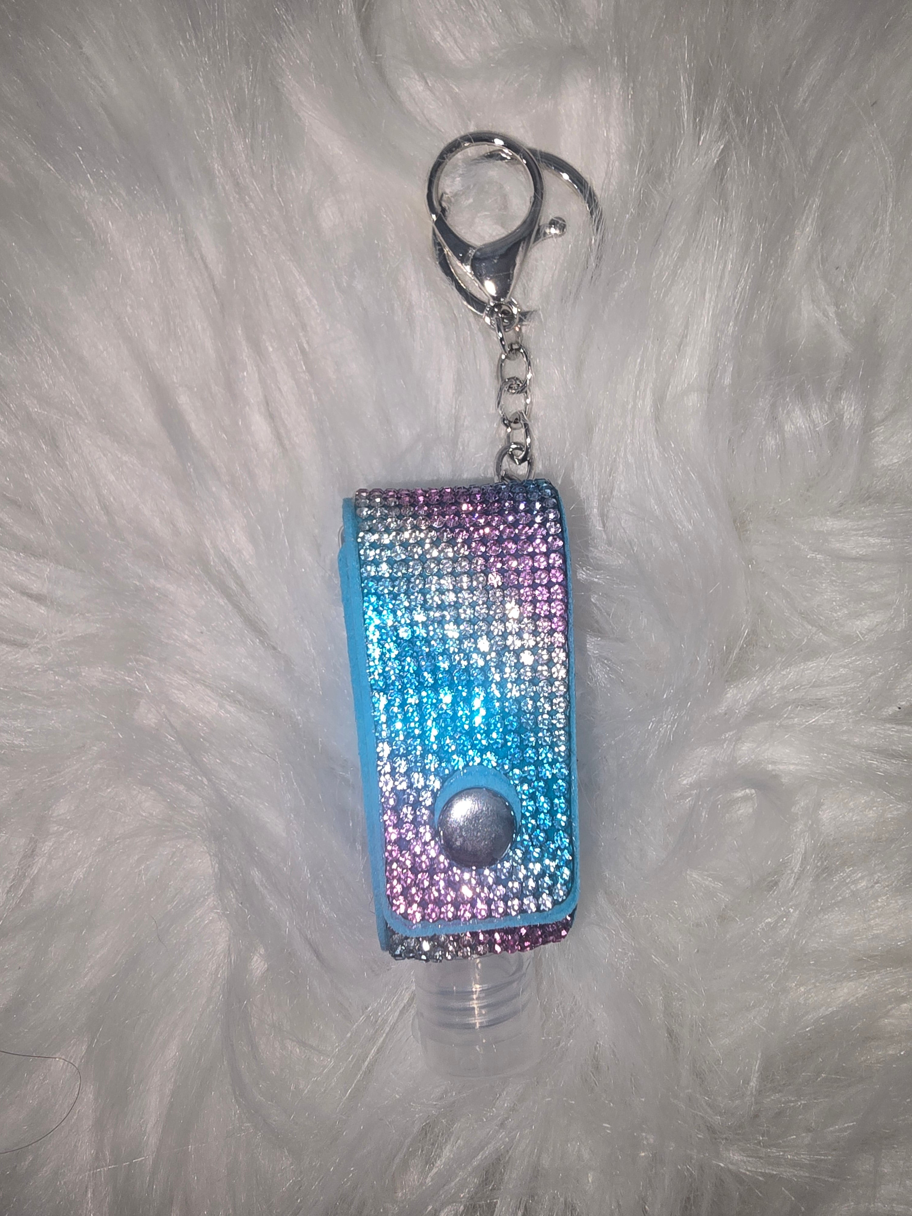 Rhinestone sanitizer holder keychains