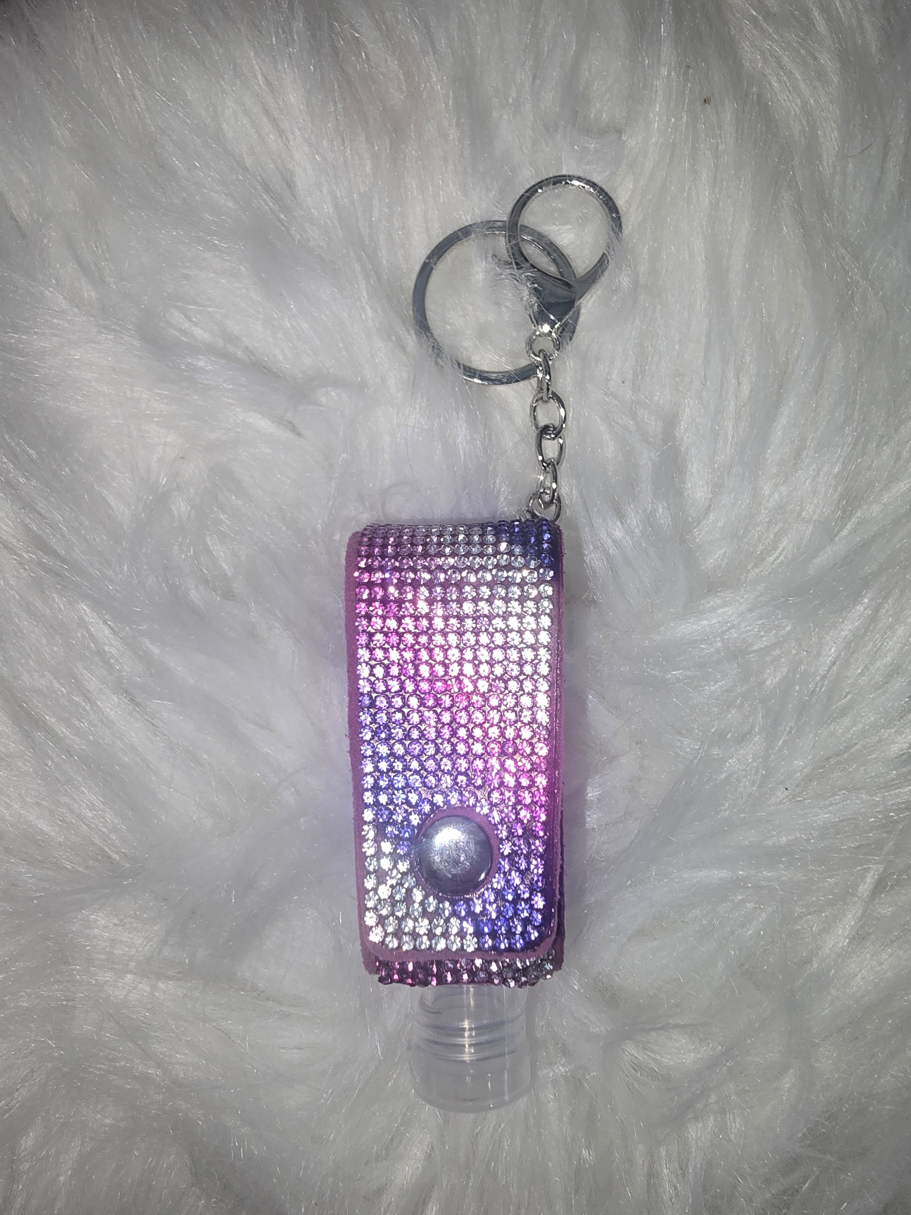 Rhinestone sanitizer holder keychains