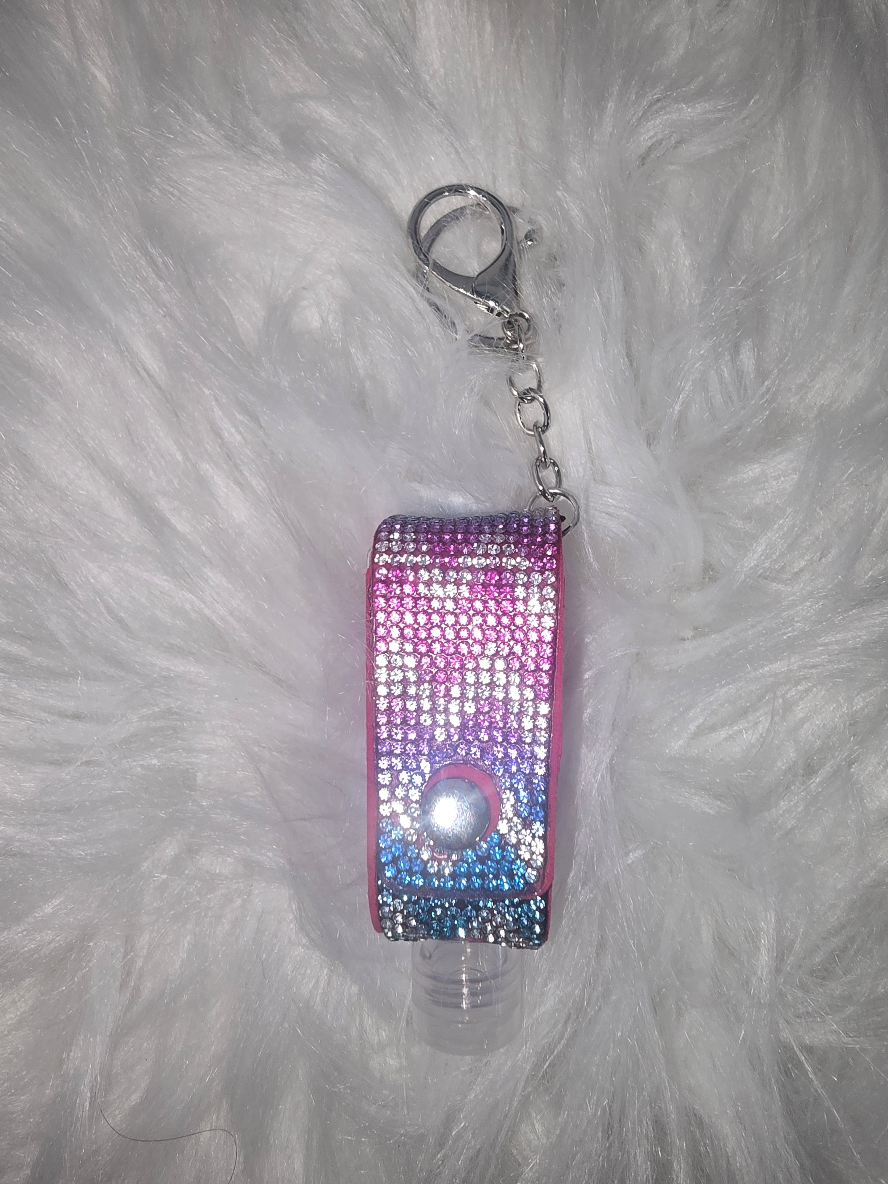 Rhinestone sanitizer holder keychains