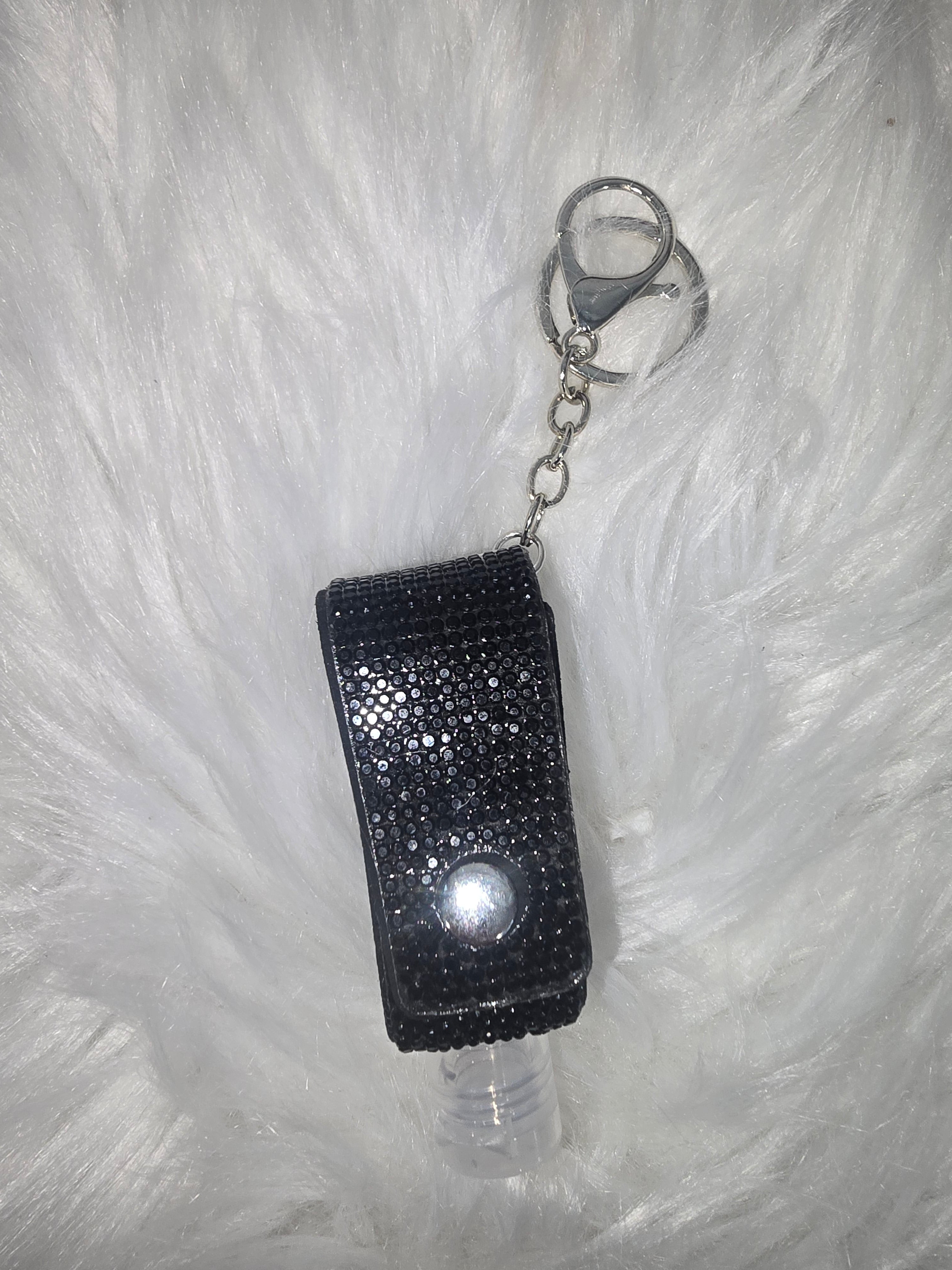 Rhinestone sanitizer holder keychains