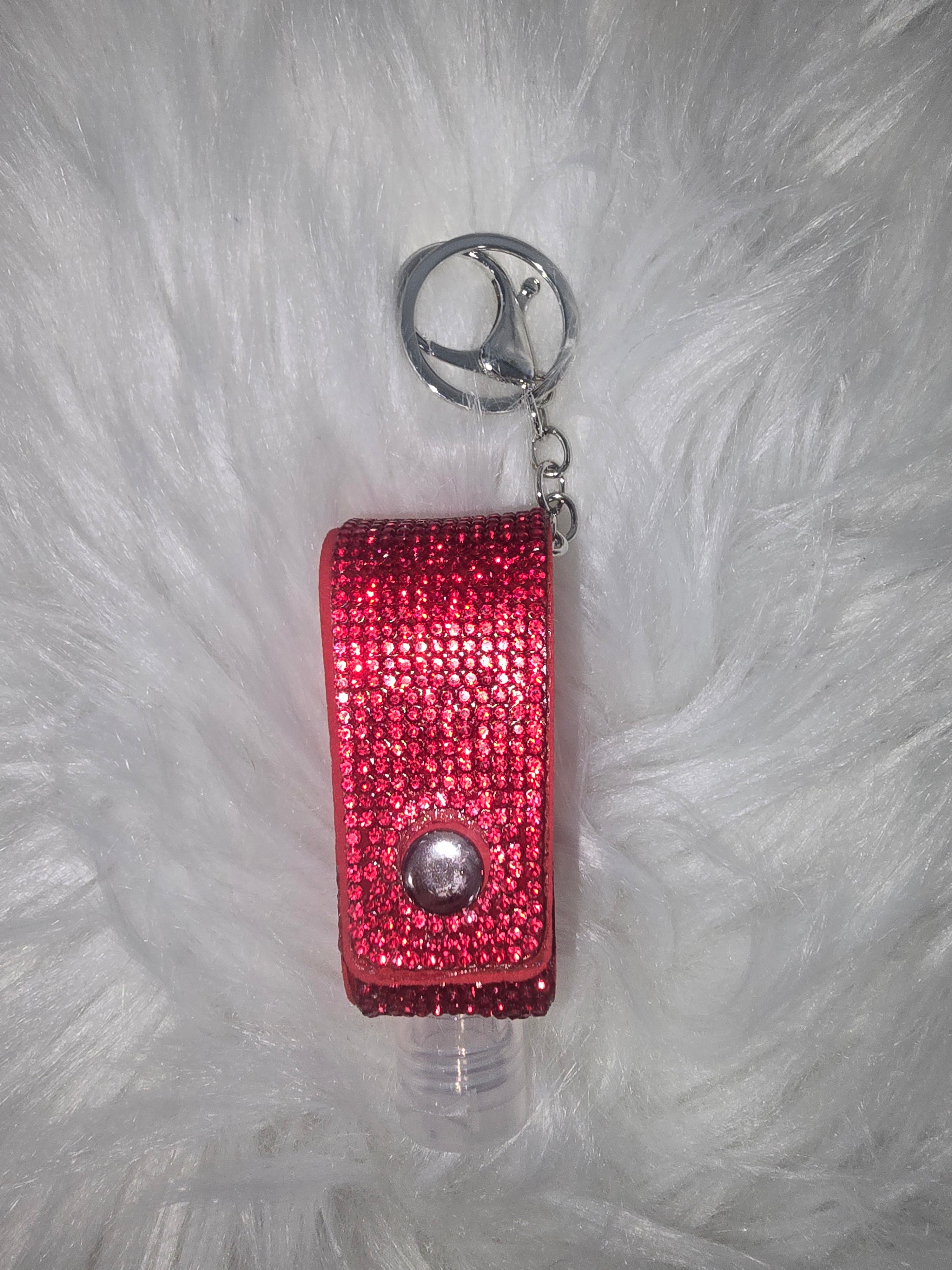 Rhinestone sanitizer holder keychains