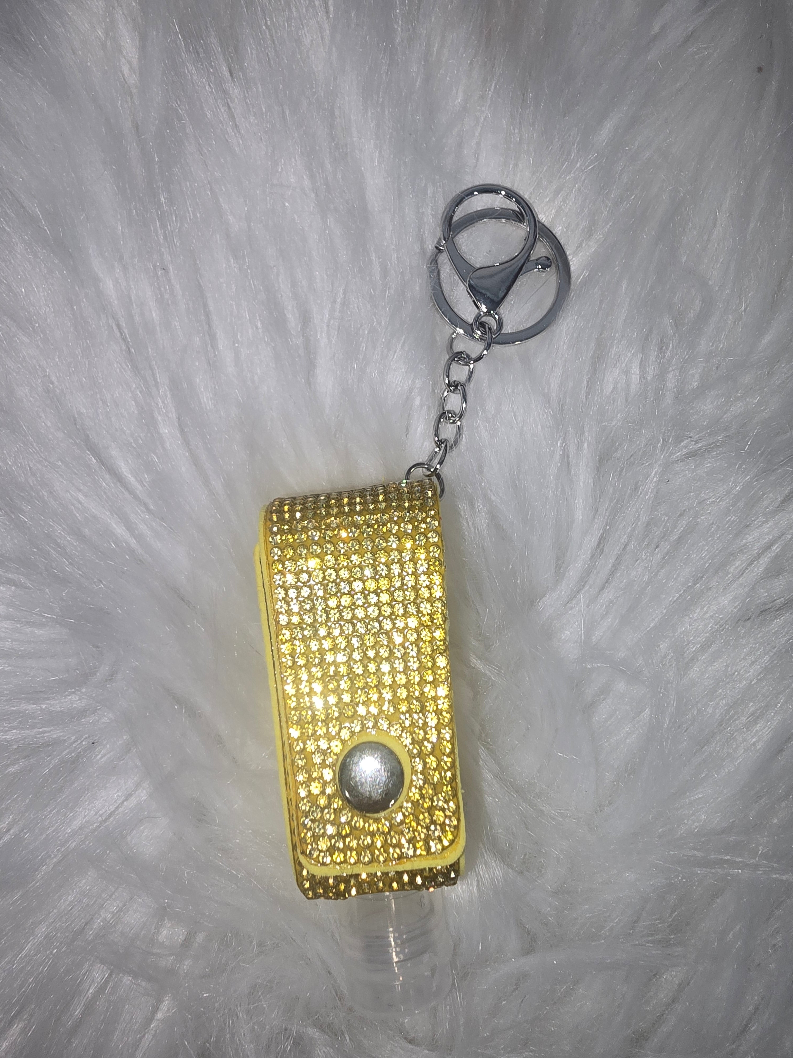 Rhinestone sanitizer holder keychains