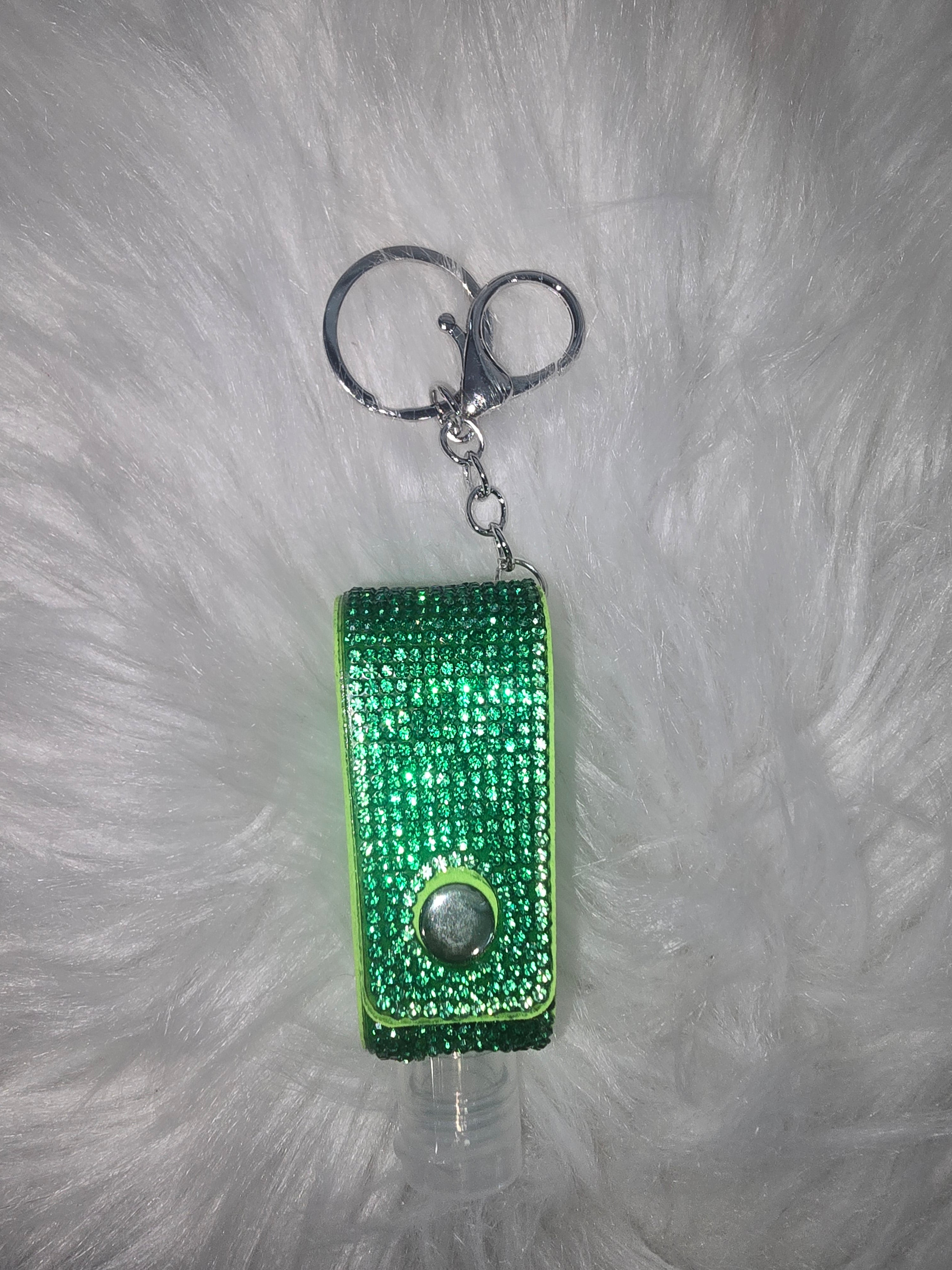 Rhinestone sanitizer holder keychains