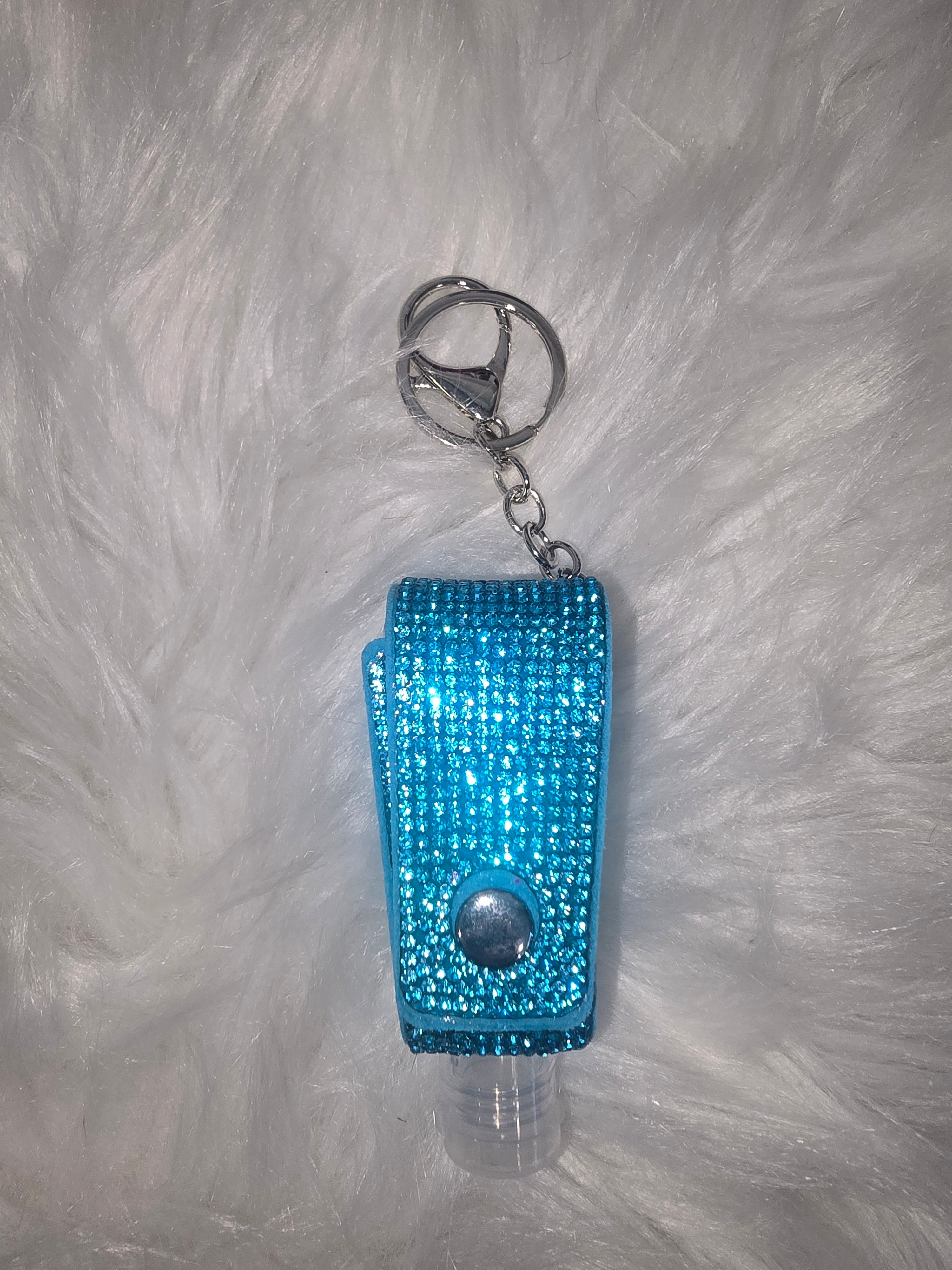 Rhinestone sanitizer holder keychains