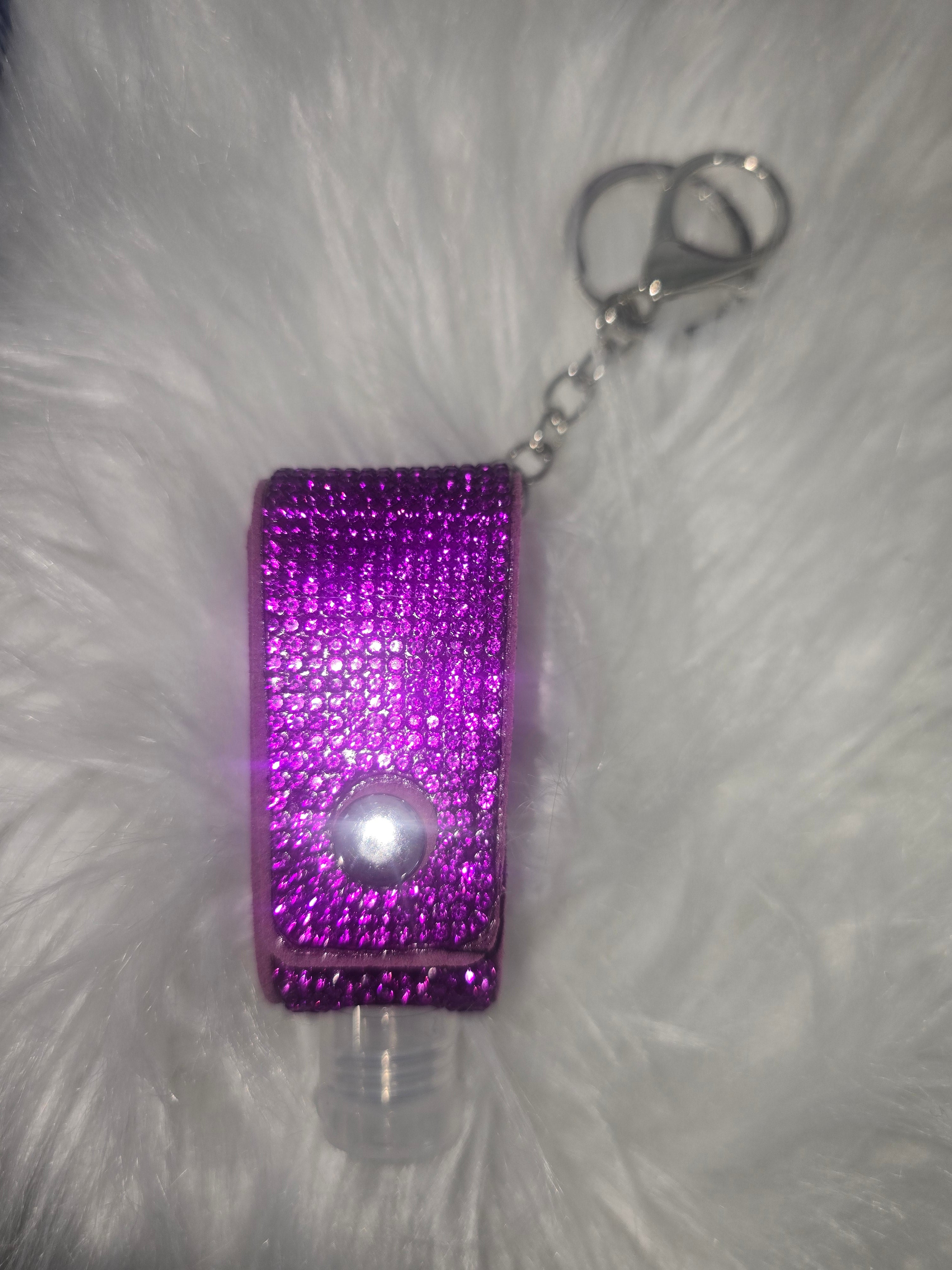 Rhinestone sanitizer holder keychains